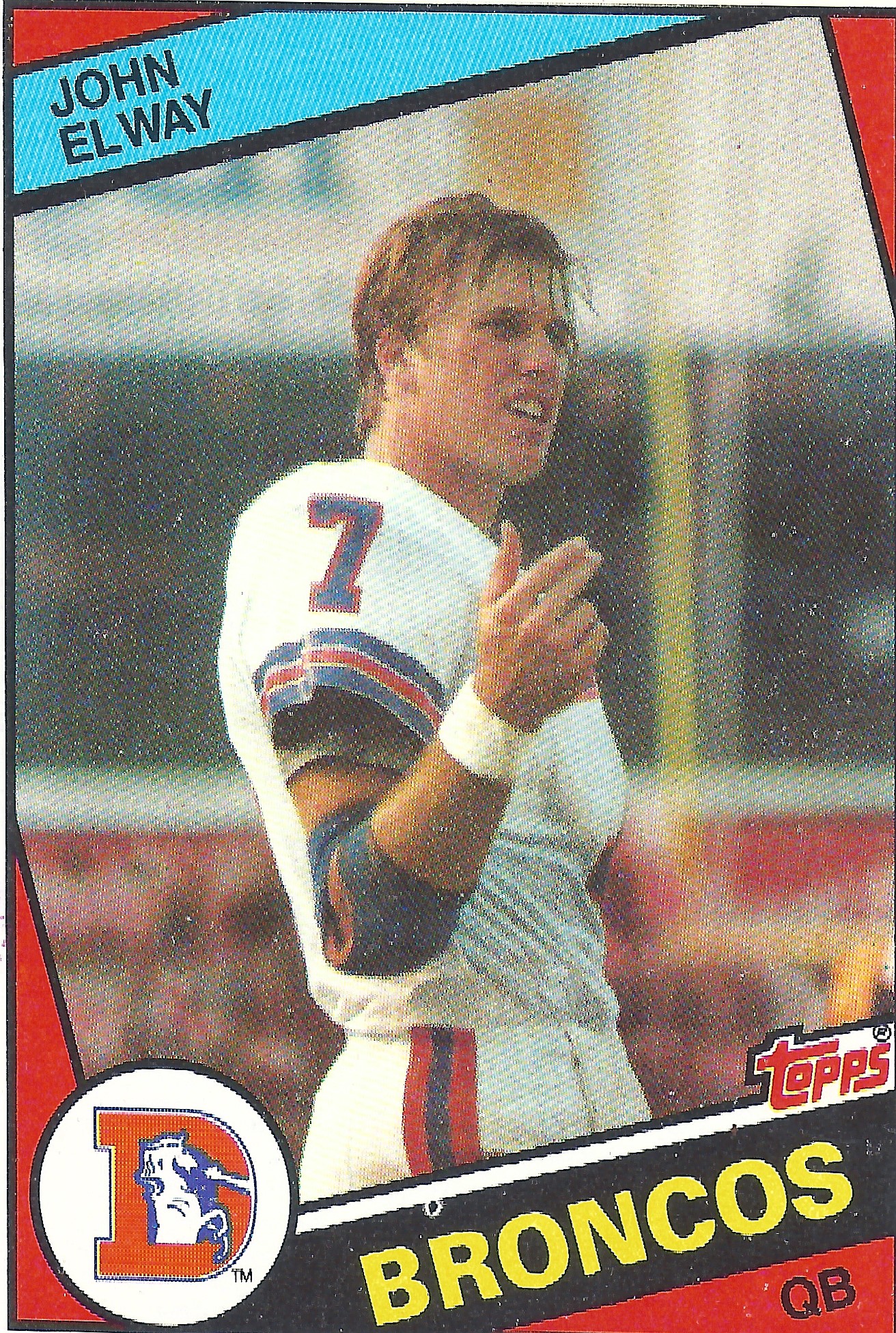 John Elway Denver Broncos 1984 Topps #63 SGC Authenticated 7 Rookie Card